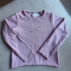 Zara Pink Long Sleeve Tee with Heart Design